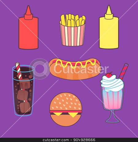 To use this stock image in your creative project, please select the size you need over to the right and click the "Add to Cart" button.
Your downloaded image will come with the Cutcaster watermark removed so don’t worry about the watermark you see on this page. Vector illustration set of food stock vector clipart, Vector illustration set of food. Stock vector by Amelisk