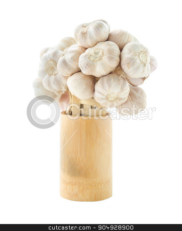 To use this stock image in your creative project, please select the size you need over to the right and click the "Add to Cart" button.
Your downloaded image will come with the Cutcaster watermark removed so don’t worry about the watermark you see on this page. Fresh garlic in wooden cup. stock photo, Fresh garlic in wooden cup on white background. by Miss. PENCHAN PUMILA