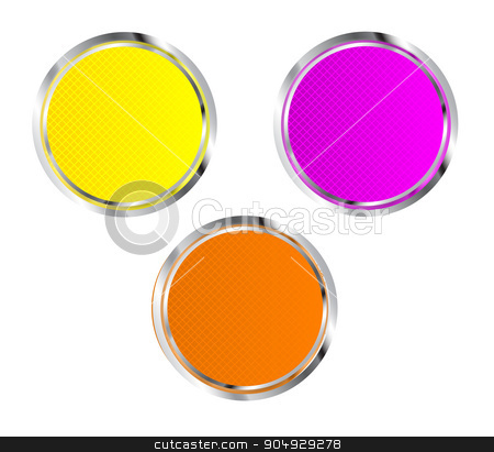 To use this stock image in your creative project, please select the size you need over to the right and click the "Add to Cart" button.
Your downloaded image will come with the Cutcaster watermark removed so don’t worry about the watermark you see on this page. Round Metal Web Icons stock vector clipart, A collection of 3 web icon buttons in red green and blue over a white background by Kotto
