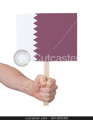 To use this stock image in your creative project, please select the size you need over to the right and click the "Add to Cart" button.
Your downloaded image will come with the Cutcaster watermark removed so don’t worry about the watermark you see on this page. Hand holding small card - Flag of Qatar stock photo, Hand holding small card, isolated on white - Flag of Qatar by michaklootwijk