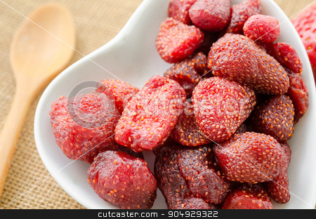 To use this stock image in your creative project, please select the size you need over to the right and click the "Add to Cart" button.
Your downloaded image will come with the Cutcaster watermark removed so don’t worry about the watermark you see on this page. Dried strawberries. stock photo, Dried strawberries in heart shape bowl with wooden spoon on sack background. by Miss. PENCHAN PUMILA