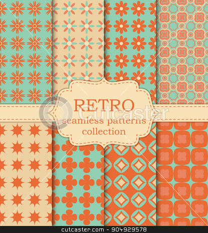 To use this stock image in your creative project, please select the size you need over to the right and click the "Add to Cart" button.
Your downloaded image will come with the Cutcaster watermark removed so don’t worry about the watermark you see on this page. Vector illustration set of seamless retro patterns stock vector clipart, Vector illustration set of seamless retro patterns. by Amelisk
