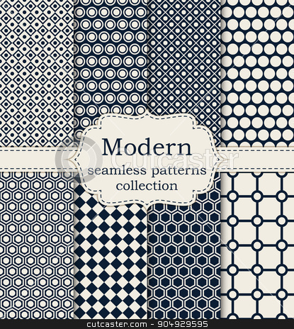 To use this stock image in your creative project, please select the size you need over to the right and click the "Add to Cart" button.
Your downloaded image will come with the Cutcaster watermark removed so don’t worry about the watermark you see on this page. Vector illustration set of seamless patterns stock vector clipart, Vector illustration set of seamless modern patterns. Stock vector by Amelisk