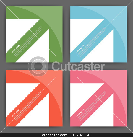 To use this stock image in your creative project, please select the size you need over to the right and click the "Add to Cart" button.
Your downloaded image will come with the Cutcaster watermark removed so don’t worry about the watermark you see on this page. Stock Vector Design template square cards stock vector clipart, Stock Vector Design template square cards with arrows. by Amelisk