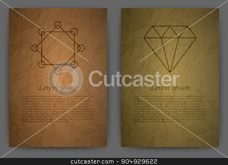 To use this stock image in your creative project, please select the size you need over to the right and click the "Add to Cart" button.
Your downloaded image will come with the Cutcaster watermark removed so don’t worry about the watermark you see on this page. Vector illustration design magazine template stock vector clipart, Vector illustration Card a4. Realistic paper . Signs of alchemy . Two invitations. by Amelisk