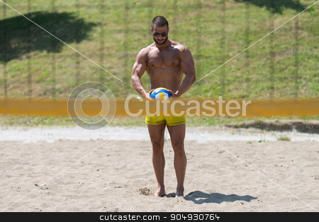 To use this stock image in your creative project, please select the size you need over to the right and click the "Add to Cart" button.
Your downloaded image will come with the Cutcaster watermark removed so don’t worry about the watermark you see on this page. Attractive Man Hitting A Volleyball At Beach stock photo, by Jasminko Ibrakovic