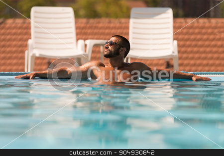 To use this stock image in your creative project, please select the size you need over to the right and click the "Add to Cart" button.
Your downloaded image will come with the Cutcaster watermark removed so don’t worry about the watermark you see on this page. Man Resting Relaxed On Edge Of Swimming Pool stock photo, Fashion Portrait Of A Very Muscular Sexy Man In Underwear At Swimming Pool by Jasminko Ibrakovic