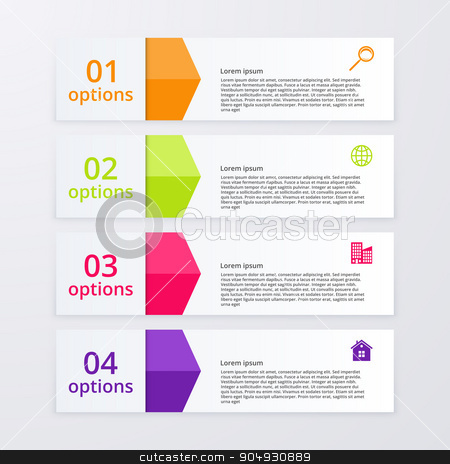 To use this stock image in your creative project, please select the size you need over to the right and click the "Add to Cart" button.
Your downloaded image will come with the Cutcaster watermark removed so don’t worry about the watermark you see on this page. Vector illustration infographics stock vector clipart, Vector illustration infographics four options. Stock vector by Amelisk