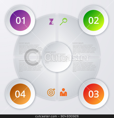 To use this stock image in your creative project, please select the size you need over to the right and click the "Add to Cart" button.
Your downloaded image will come with the Cutcaster watermark removed so don’t worry about the watermark you see on this page. Vector illustration infographics stock vector clipart, Vector illustration of circles infographics. Stock vector by Amelisk