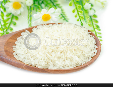 To use this stock image in your creative project, please select the size you need over to the right and click the "Add to Cart" button.
Your downloaded image will come with the Cutcaster watermark removed so don’t worry about the watermark you see on this page. Jasmine rice in wooden spoon. stock photo, Jasmine rice in wooden spoon and white flower on white background. by Miss. PENCHAN PUMILA