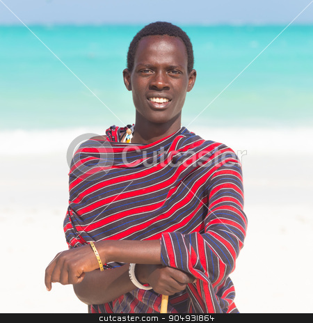 To use this stock image in your creative project, please select the size you need over to the right and click the "Add to Cart" button.
Your downloaded image will come with the Cutcaster watermark removed so don’t worry about the watermark you see on this page. Traditonaly dressed black man on beach. stock photo, Traditonaly dressed black man on the beach. Maasai warrior on picture perfect tropical sandy beach on Zanzibar, Tanzania, East Africa. by kasto