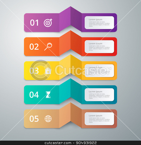 To use this stock image in your creative project, please select the size you need over to the right and click the "Add to Cart" button.
Your downloaded image will come with the Cutcaster watermark removed so don’t worry about the watermark you see on this page. Vector illustration infographics 5 options stock vector clipart, Vector illustration infographics 5 options. Stock vector by Amelisk