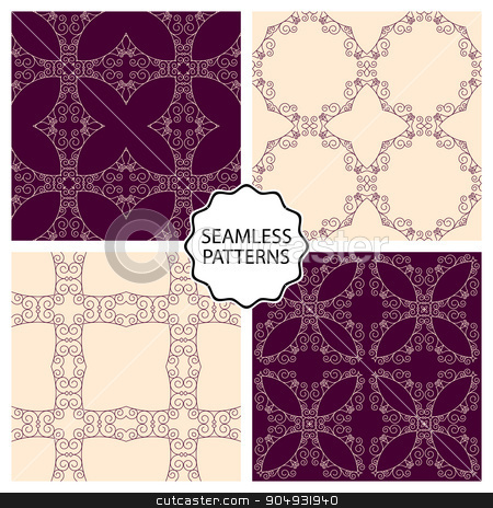 To use this stock image in your creative project, please select the size you need over to the right and click the "Add to Cart" button.
Your downloaded image will come with the Cutcaster watermark removed so don’t worry about the watermark you see on this page. Vector illustration of a set seamless patterns stock vector clipart, Vector illustration of a set of linear seamless patterns. by Amelisk