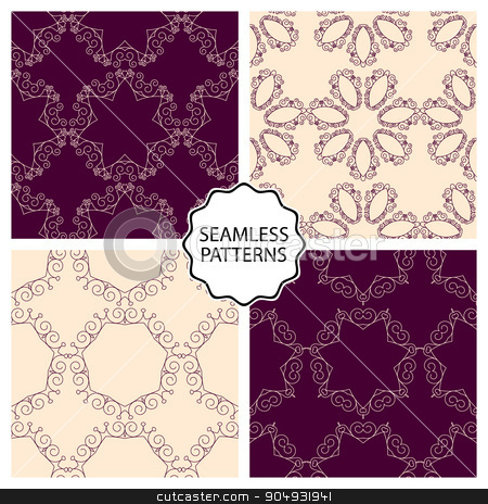 To use this stock image in your creative project, please select the size you need over to the right and click the "Add to Cart" button.
Your downloaded image will come with the Cutcaster watermark removed so don’t worry about the watermark you see on this page. Vector illustration of a set seamless patterns stock vector clipart, Vector illustration of a set of linear seamless patterns. by Amelisk