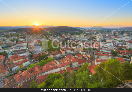 To use this stock image in your creative project, please select the size you need over to the right and click the "Add to Cart" button.
Your downloaded image will come with the Cutcaster watermark removed so don’t worry about the watermark you see on this page. Panorama of Ljubljana, Slovenia, Europe. stock photo, Panorama of the Slovenian capital Ljubljana at sunset. by kasto