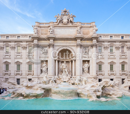To use this stock image in your creative project, please select the size you need over to the right and click the "Add to Cart" button.
Your downloaded image will come with the Cutcaster watermark removed so don’t worry about the watermark you see on this page. Trevi Fountain, Rome, Italy. stock photo, Trevi Fountain, largest Baroque fountain in the city and one of the most famous fountains in the world located in Rome, Italy. by kasto