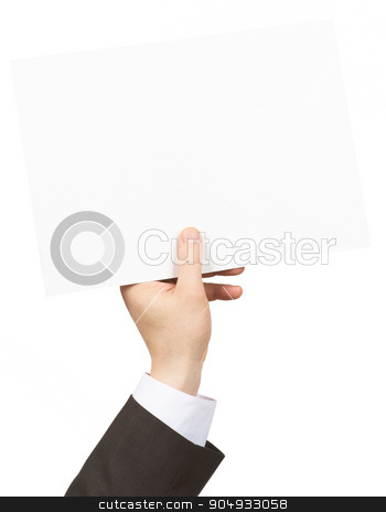 To use this stock image in your creative project, please select the size you need over to the right and click the "Add to Cart" button.
Your downloaded image will come with the Cutcaster watermark removed so don’t worry about the watermark you see on this page. Hand holding blank paper stock photo, Hand holding blank paper on isolated white background by cherezoff