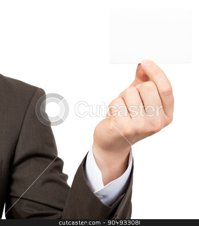To use this stock image in your creative project, please select the size you need over to the right and click the "Add to Cart" button.
Your downloaded image will come with the Cutcaster watermark removed so don’t worry about the watermark you see on this page. Businessman showing small blank card stock photo, Businessman showing small blank card on isolated white background, closeup by cherezoff