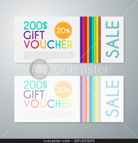 To use this stock image in your creative project, please select the size you need over to the right and click the "Add to Cart" button.
Your downloaded image will come with the Cutcaster watermark removed so don’t worry about the watermark you see on this page. Vector illustration gift voucher template stock vector clipart, Vector illustration gift voucher template. Stock vector by Amelisk