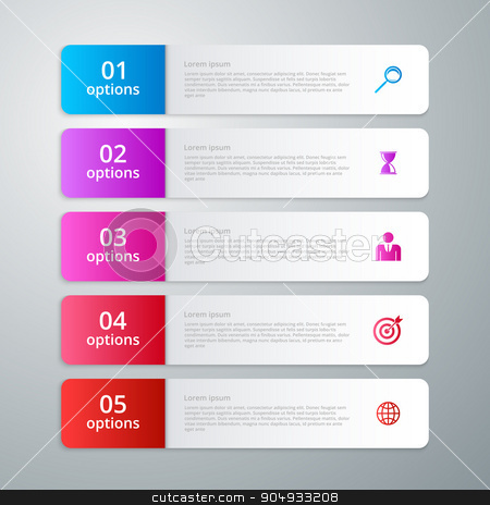 To use this stock image in your creative project, please select the size you need over to the right and click the "Add to Cart" button.
Your downloaded image will come with the Cutcaster watermark removed so don’t worry about the watermark you see on this page. Vector illustration infographic five options stock vector clipart, Vector illustration infographic five options. Stock vector by Amelisk