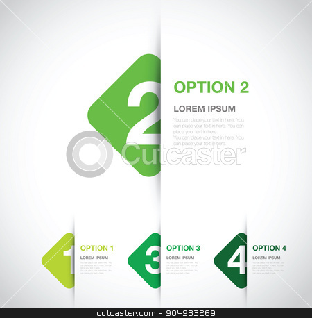 To use this stock image in your creative project, please select the size you need over to the right and click the "Add to Cart" button.
Your downloaded image will come with the Cutcaster watermark removed so don’t worry about the watermark you see on this page. numbered option background stock vector clipart, numbered option background by jameschipper