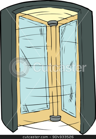 To use this stock image in your creative project, please select the size you need over to the right and click the "Add to Cart" button.
Your downloaded image will come with the Cutcaster watermark removed so don’t worry about the watermark you see on this page. Doorway with Revolving Door stock vector clipart, Isolated cartoon doorway with spinning revolving door by Eric Basir