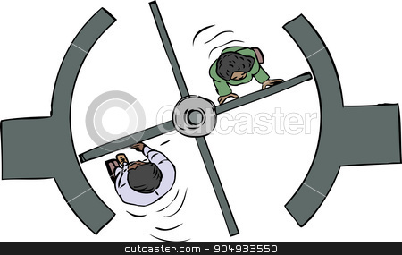 To use this stock image in your creative project, please select the size you need over to the right and click the "Add to Cart" button.
Your downloaded image will come with the Cutcaster watermark removed so don’t worry about the watermark you see on this page. Top Down of Revolving Door stock vector clipart, Top down view of people walking through revolving door by Eric Basir
