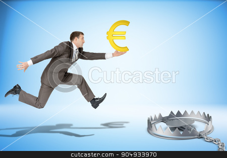 To use this stock image in your creative project, please select the size you need over to the right and click the "Add to Cart" button.
Your downloaded image will come with the Cutcaster watermark removed so don’t worry about the watermark you see on this page. Businessman running forward with euro sign stock photo, Businessman with euro sign running forward and beartrap by cherezoff
