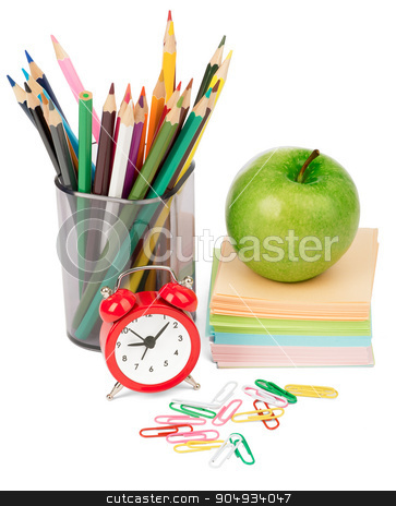 To use this stock image in your creative project, please select the size you need over to the right and click the "Add to Cart" button.
Your downloaded image will come with the Cutcaster watermark removed so don’t worry about the watermark you see on this page. Alarm clock, green apple, stickers and crayons stock photo, Alarm clock, green apple, stickers and crayons. Isolated on white background by cherezoff