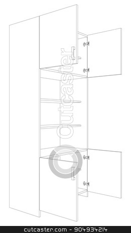 To use this stock image in your creative project, please select the size you need over to the right and click the "Add to Cart" button.
Your downloaded image will come with the Cutcaster watermark removed so don’t worry about the watermark you see on this page. Illustration of open cabinet stock vector clipart, Illustration of open cabinet on white background, vector illustration by cherezoff