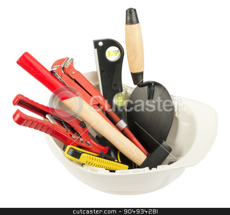 To use this stock image in your creative project, please select the size you need over to the right and click the "Add to Cart" button.
Your downloaded image will come with the Cutcaster watermark removed so don’t worry about the watermark you see on this page. Construction worker supplies including hard hat stock photo, Construction worker supplies including white hard hat on isolated white background by cherezoff