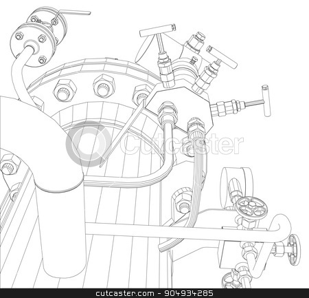 To use this stock image in your creative project, please select the size you need over to the right and click the "Add to Cart" button.
Your downloaded image will come with the Cutcaster watermark removed so don’t worry about the watermark you see on this page. Scetch of heat exchanger stock vector clipart, Scetch of heat exchanger with pipes on white background by cherezoff