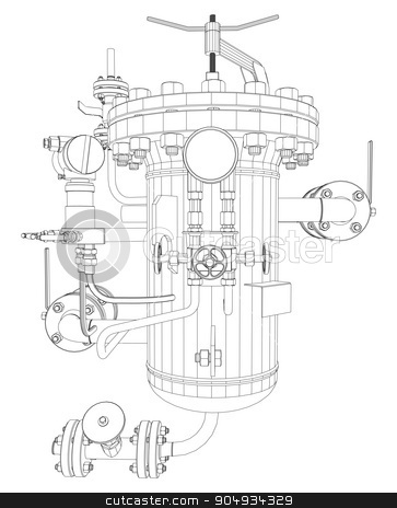To use this stock image in your creative project, please select the size you need over to the right and click the "Add to Cart" button.
Your downloaded image will come with the Cutcaster watermark removed so don’t worry about the watermark you see on this page. Scetch of heat exchanger stock vector clipart, Scetch of heat exchanger with pipes, close up view by cherezoff