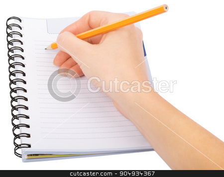 To use this stock image in your creative project, please select the size you need over to the right and click the "Add to Cart" button.
Your downloaded image will come with the Cutcaster watermark removed so don’t worry about the watermark you see on this page. Hand writing in copybook stock photo, Hand writing in notebook on isolated white background by cherezoff