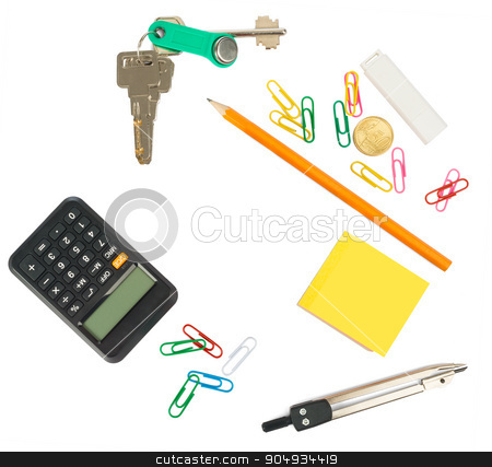 To use this stock image in your creative project, please select the size you need over to the right and click the "Add to Cart" button.
Your downloaded image will come with the Cutcaster watermark removed so don’t worry about the watermark you see on this page. Stationery with empty space stock photo, Stationery with empty space in center on isolated white background by cherezoff
