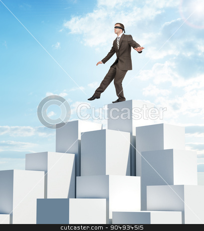 To use this stock image in your creative project, please select the size you need over to the right and click the "Add to Cart" button.
Your downloaded image will come with the Cutcaster watermark removed so don’t worry about the watermark you see on this page. Businessman walking from edge of boxes pile stock photo, Businessman walking from edge of boxes pile on blue sky background by cherezoff