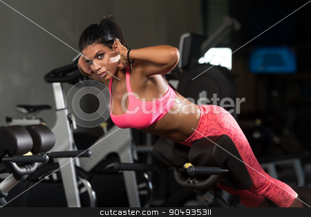 To use this stock image in your creative project, please select the size you need over to the right and click the "Add to Cart" button.
Your downloaded image will come with the Cutcaster watermark removed so don’t worry about the watermark you see on this page. Latina Woman Doing Exercise For Back stock photo, Young Latina Woman Working Out Back On Machine In Fitness Center by Jasminko Ibrakovic