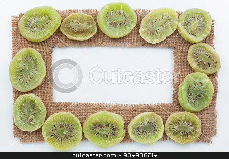 To use this stock image in your creative project, please select the size you need over to the right and click the "Add to Cart" button.
Your downloaded image will come with the Cutcaster watermark removed so don’t worry about the watermark you see on this page. Frame made of burlap with dried kiwi stock photo, Frame made of burlap with dried kiwi, on a white background by alekleks