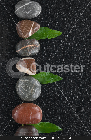 To use this stock image in your creative project, please select the size you need over to the right and click the "Add to Cart" button.
Your downloaded image will come with the Cutcaster watermark removed so don’t worry about the watermark you see on this page. Striped stones and leaf lie on a wet black background stock photo, Striped stones and leaf lie on a wet black background,with space for text by alekleks