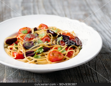 To use this stock image in your creative project, please select the size you need over to the right and click the "Add to Cart" button.
Your downloaded image will come with the Cutcaster watermark removed so don’t worry about the watermark you see on this page. rustic italian spaghetti puttanesca pasta stock photo, close up of rustic italian spaghetti puttanesca pasta by zkruger