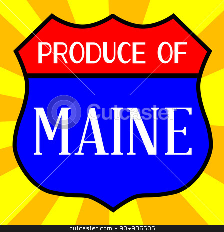 To use this stock image in your creative project, please select the size you need over to the right and click the "Add to Cart" button.
Your downloaded image will come with the Cutcaster watermark removed so don’t worry about the watermark you see on this page. Produce Of Maine Shield stock vector clipart, Route 66 style traffic sign with the legend Produce Of Maine by Kotto