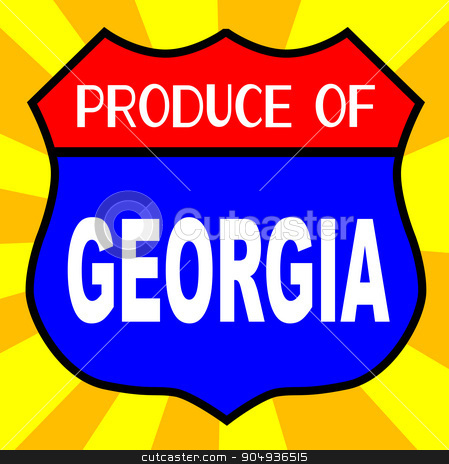 To use this stock image in your creative project, please select the size you need over to the right and click the "Add to Cart" button.
Your downloaded image will come with the Cutcaster watermark removed so don’t worry about the watermark you see on this page. Produce Of Georgia Shield stock vector clipart, Route 66 style traffic sign with the legend Produce Of Georgia by Kotto