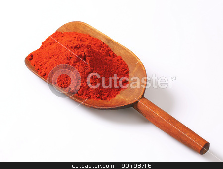 To use this stock image in your creative project, please select the size you need over to the right and click the "Add to Cart" button.
Your downloaded image will come with the Cutcaster watermark removed so don’t worry about the watermark you see on this page. Paprika powder stock photo, Heap of paprika powder on a wooden scoop by Digifoodstock