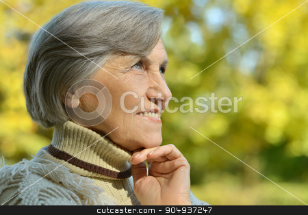 To use this stock image in your creative project, please select the size you need over to the right and click the "Add to Cart" button.
Your downloaded image will come with the Cutcaster watermark removed so don’t worry about the watermark you see on this page. Happy elderly woman stock photo, Happy elderly woman enjoying in autumn park by Ruslan Huzau