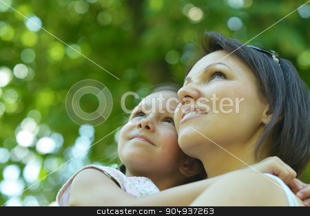 To use this stock image in your creative project, please select the size you need over to the right and click the "Add to Cart" button.
Your downloaded image will come with the Cutcaster watermark removed so don’t worry about the watermark you see on this page. girl with her mother stock photo, Portrait of a little girl with her mother outdoors by Ruslan Huzau