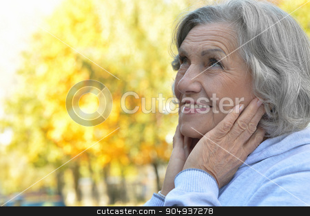 To use this stock image in your creative project, please select the size you need over to the right and click the "Add to Cart" button.
Your downloaded image will come with the Cutcaster watermark removed so don’t worry about the watermark you see on this page. senior woman in autumn park stock photo, Happy beautiful senior woman in the autumn park by Ruslan Huzau