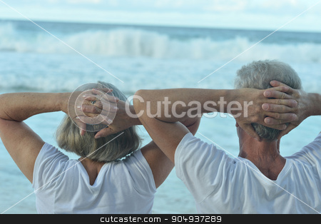To use this stock image in your creative project, please select the size you need over to the right and click the "Add to Cart" button.
Your downloaded image will come with the Cutcaster watermark removed so don’t worry about the watermark you see on this page. elderly couple rest at tropical resort stock photo, Beautiful happy elderly couple rest at tropical resort,back view by Ruslan Huzau