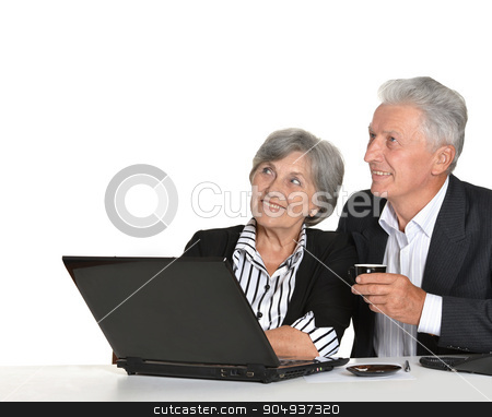 To use this stock image in your creative project, please select the size you need over to the right and click the "Add to Cart" button.
Your downloaded image will come with the Cutcaster watermark removed so don’t worry about the watermark you see on this page. mature couple in the workplace stock photo, mature couple in the workplace on a white background by Ruslan Huzau