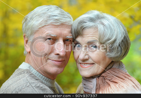 To use this stock image in your creative project, please select the size you need over to the right and click the "Add to Cart" button.
Your downloaded image will come with the Cutcaster watermark removed so don’t worry about the watermark you see on this page. Senior couple in autumn park stock photo, Happy senior couple relax in autumn park by Ruslan Huzau