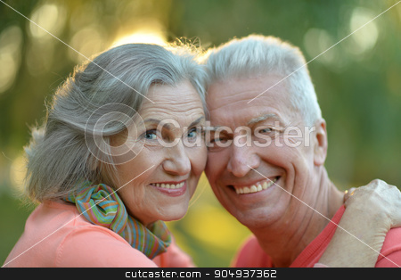 To use this stock image in your creative project, please select the size you need over to the right and click the "Add to Cart" button.
Your downloaded image will come with the Cutcaster watermark removed so don’t worry about the watermark you see on this page. Senior couple in park stock photo, Portrait of a senior couple resting at autumn park by Ruslan Huzau